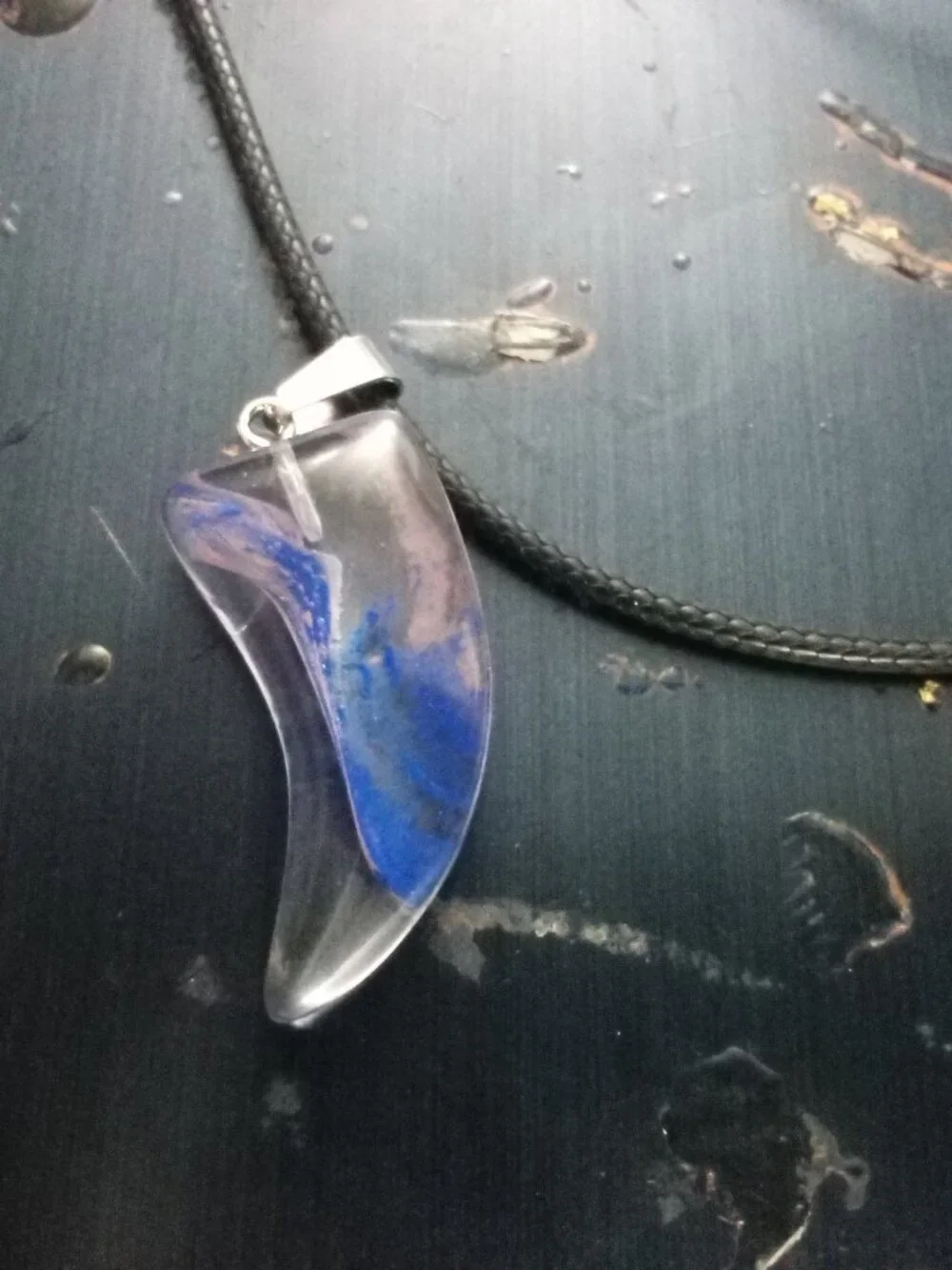 Handmade Glass Wolf Fang Necklace